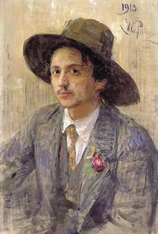 Retrato del pintor Isaak Izrailevich Brodsky - Ilya Repin