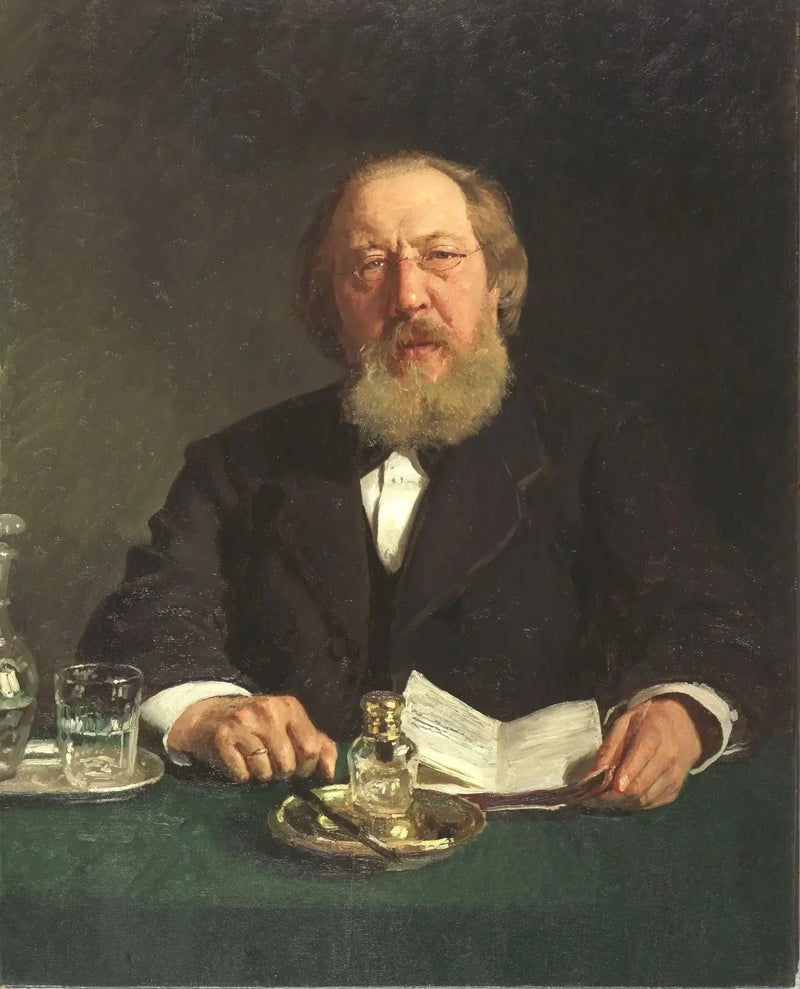 Retrato del poeta y slavófilo Iván Serguéievich Aksakov - Ilya Repin