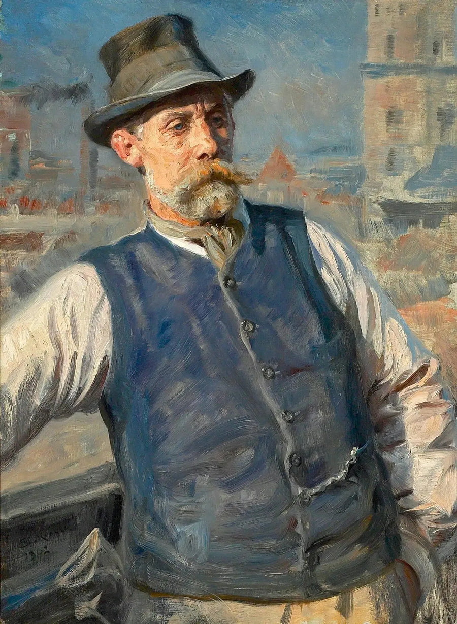 Retrato del presidente de la empresa de albañilería Heinrich Krone. - Peder Severin Krøyer