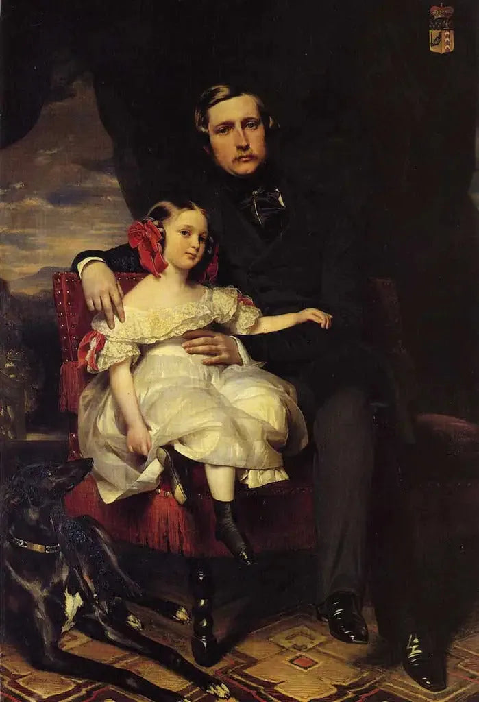 Retrato del príncipe de Wagram y de su hija Malcy Louise Caroline Frédérique - Franz Xaver Winterhalter