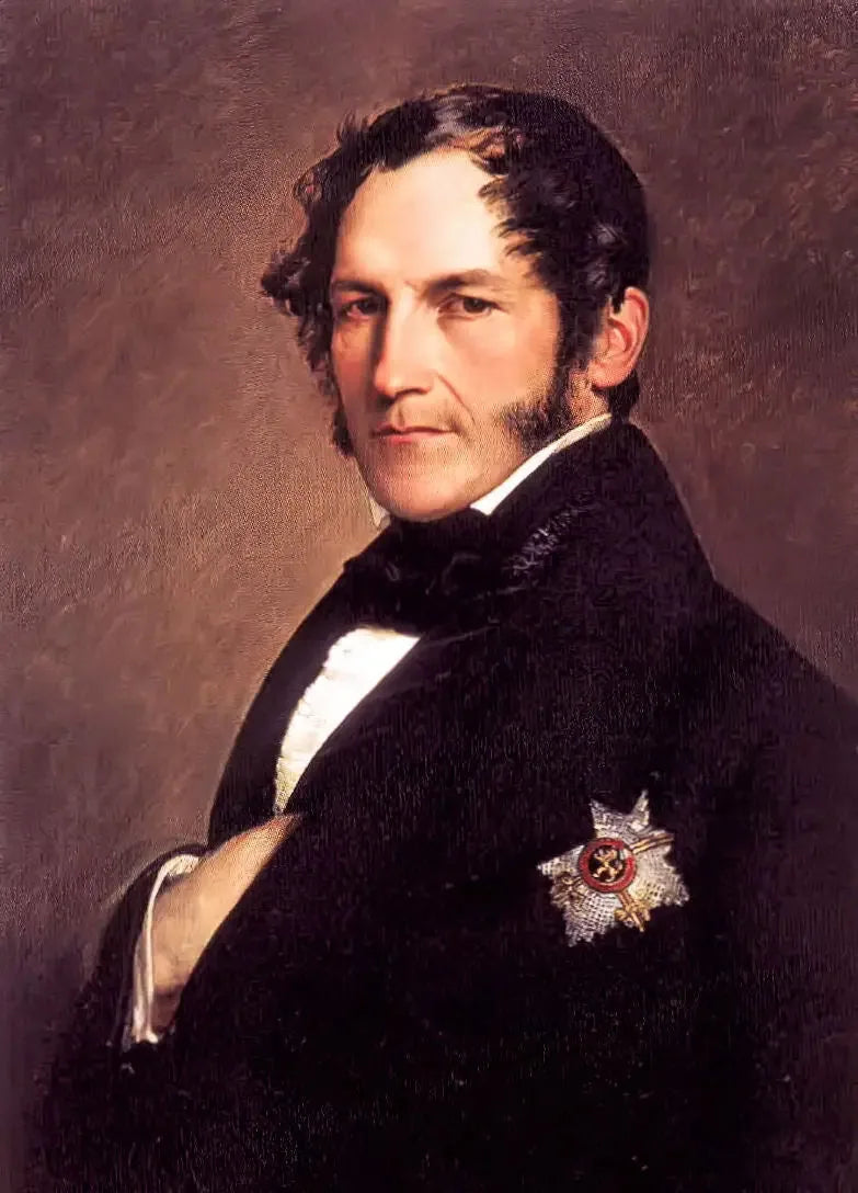Retrato del rey Leopoldo I con traje negro - Franz Xaver Winterhalter