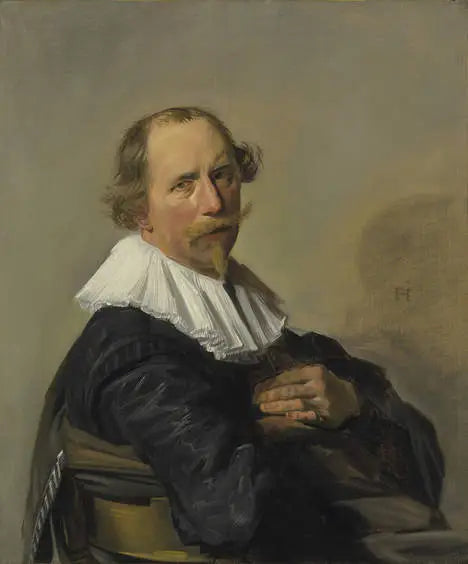Retrato de un hombre inclinado sobre el respaldo de una silla - Frans Hals