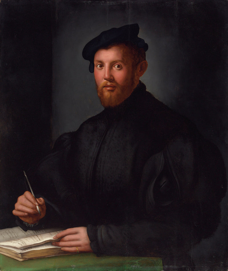 Retrato de un joven en negro con un libro - Bronzino