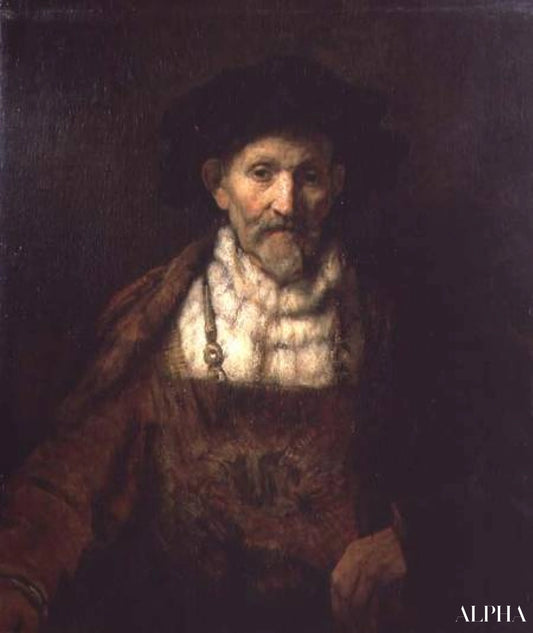 Portrait d'un vieil homme en costume d'époque - Rembrandt van Rijn - Reproductions de tableaux et peintures haut de gamme