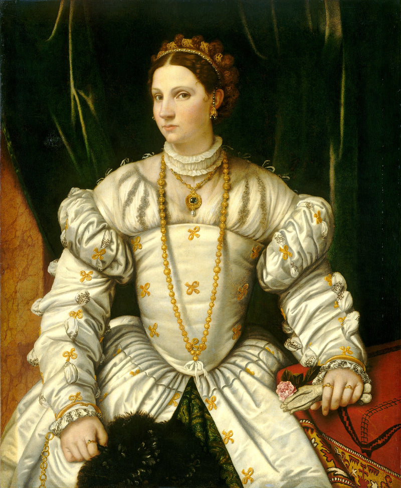 Retrato de una dama en blanco, quizás Barbara Radziwiłł (1520/23-1551), reina de Polonia - Alessandro Bonvicino