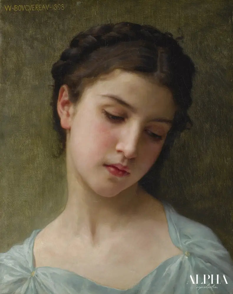 Portrait d'une jeune fille de William Bouguereau - Reproductions de tableaux et peintures haut de gamme