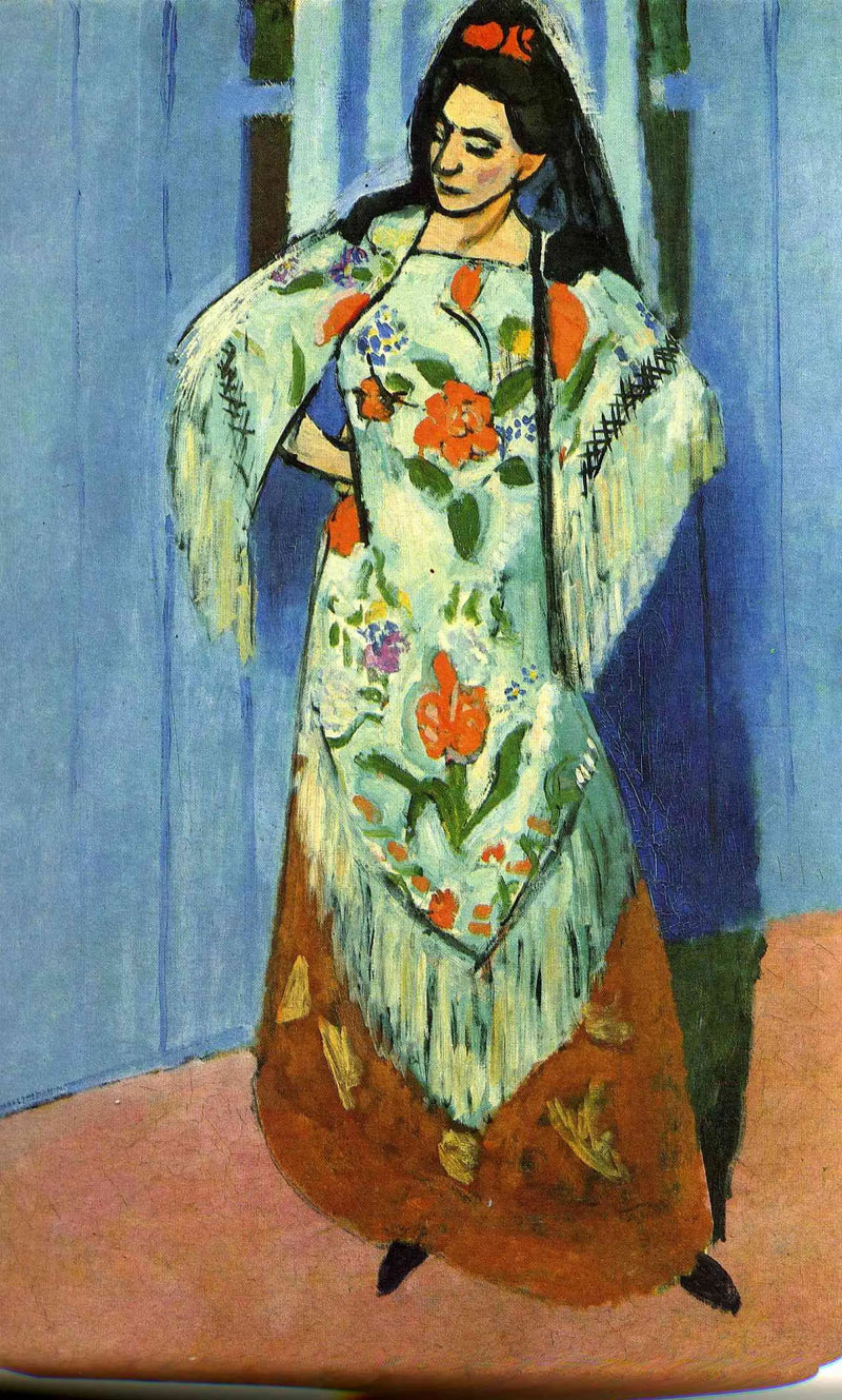 Retrato de cuerpo entero de Mme Matisse con mantilla - Henri Matisse