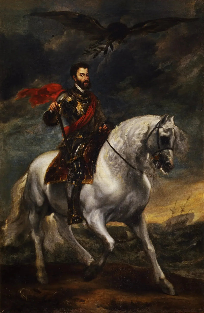 Retrato ecuestre del emperador Carlos V - Antoine van Dyck
