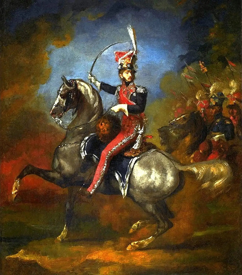 Retrato ecuestre de Wincenty Krasiński. - Théodore Géricault