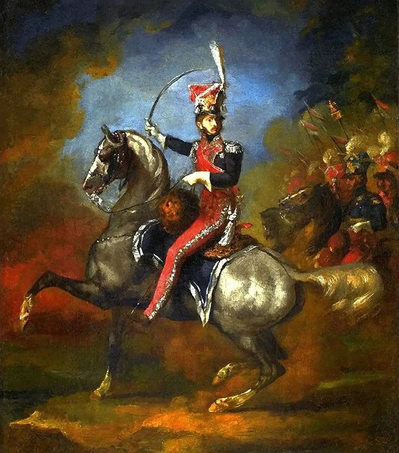 Retrato ecuestre de Wincenty Krasiński. - Théodore Géricault