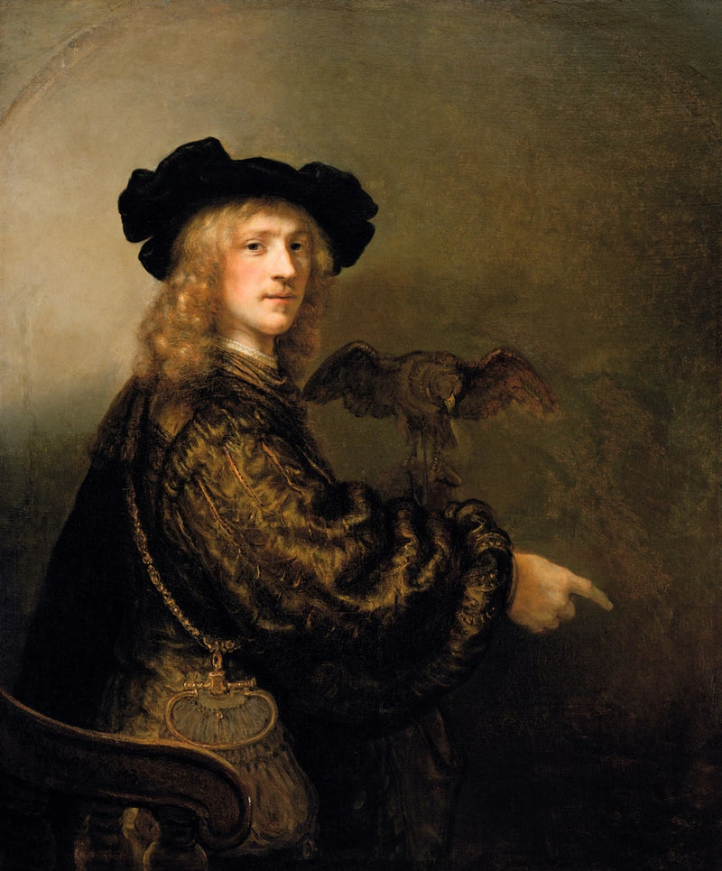 Retrato de un hombre con un halcón - Rembrandt