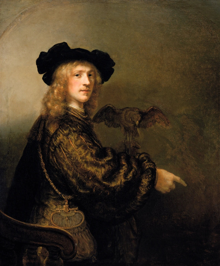 Retrato de un hombre con un halcón - Rembrandt