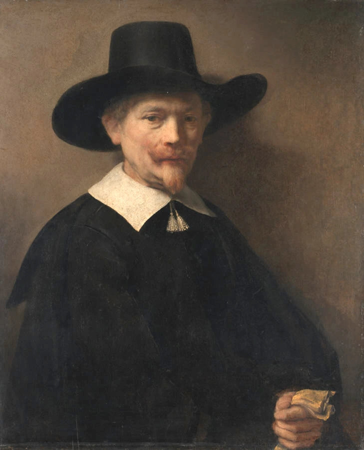 Retrato de un hombre con guantes en la mano - Rembrandt