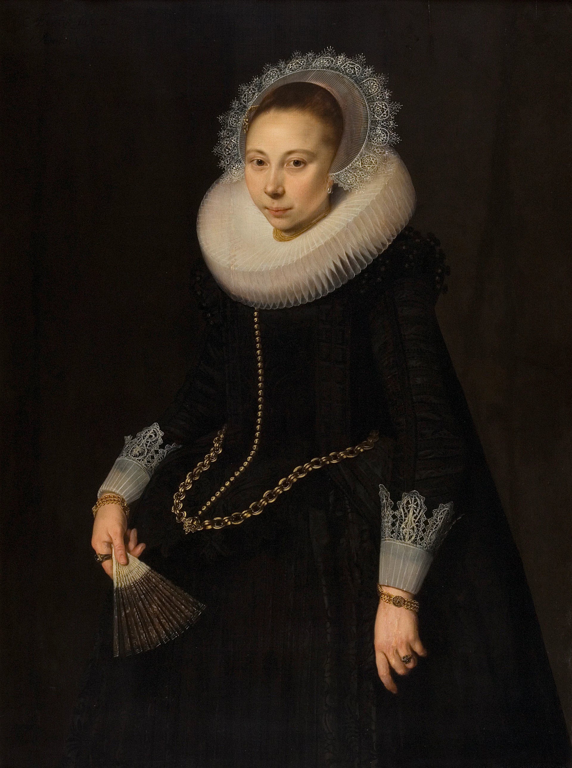 Portrait de Maria Overrijn van Schoterbosch (1599/1600-1638) - Cornelis van der Voort