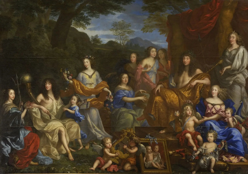 Retrato mitológico de la familia de Luis XIV - Jean Nocret