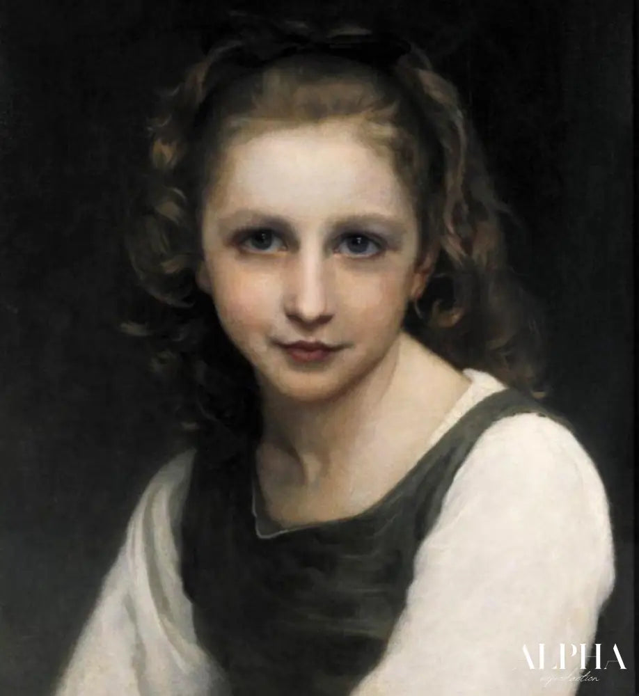 Portrait of a Young Girl de William Bouguereau - Reproductions de tableaux et peintures haut de gamme