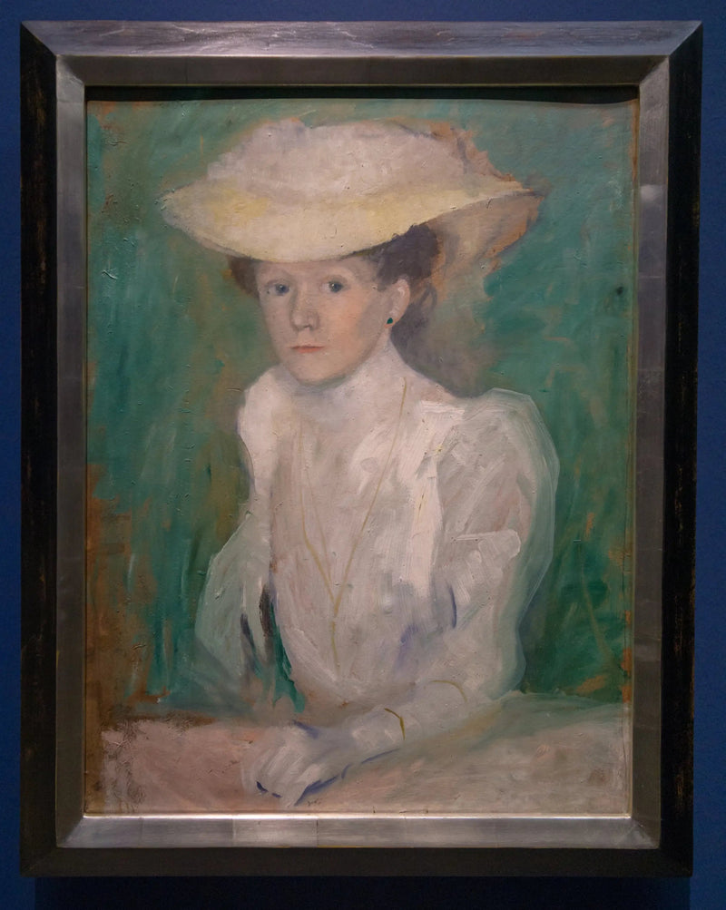 Retrato de Ottilie Macke con blusa blanca - August Macke