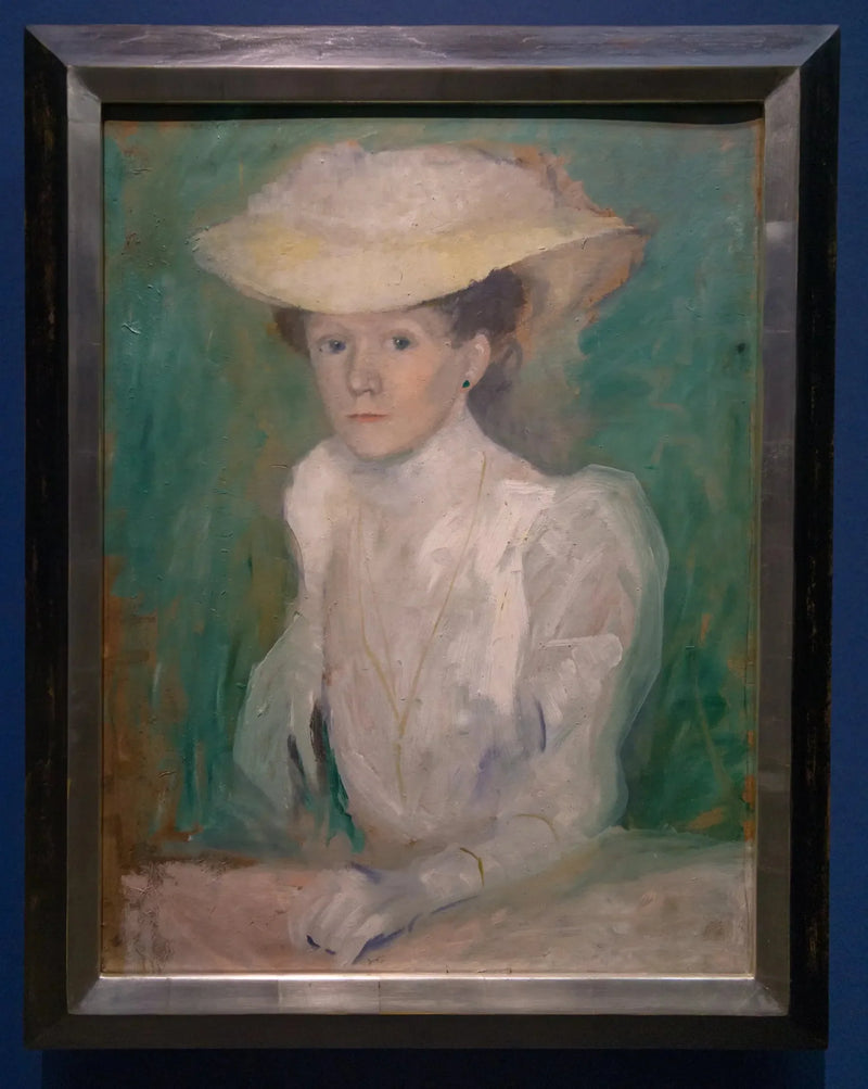 Retrato de Ottilie Macke con blusa blanca - August Macke