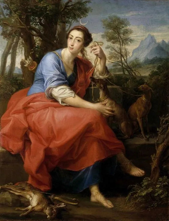Retrato presunto de la marquesa Caterina Gabrielli en el papel de Diana - Pompeo Batoni