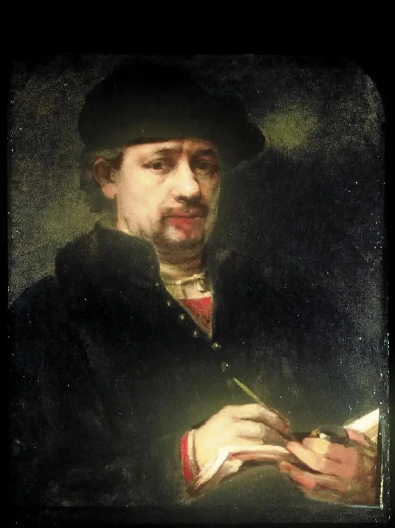 (Auto)Retrato de Rembrandt con un cuaderno de bocetos - Rembrandt