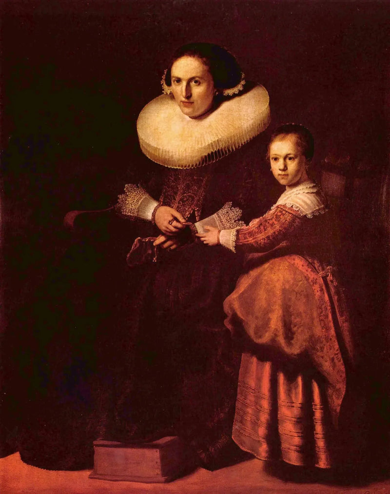 Retratos de Susanna van Collen y su hija Anna - Rembrandt