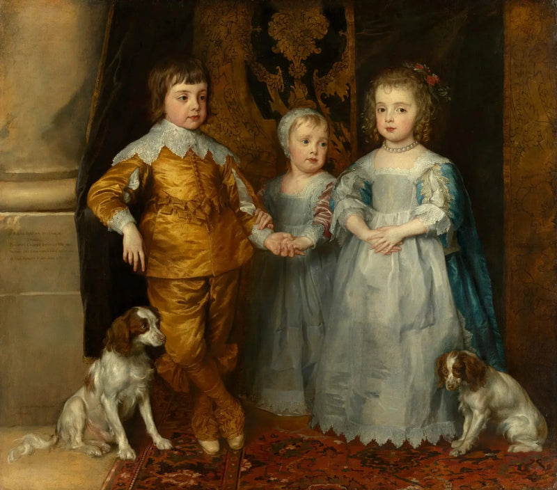 Retratos de los tres hijos de Carlos I: Carlos, Jacobo y María - Antoine van Dyck