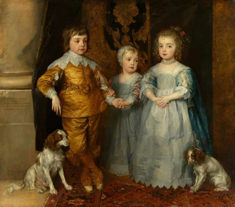 Retratos de los tres hijos de Carlos I: Carlos, Jacobo y María - Antoine van Dyck
