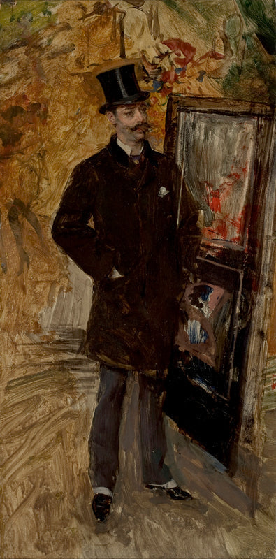 Porträt eines Mannes mit Zylinder - Giovanni Boldini image 1 tableau peint à l’huile sur toile