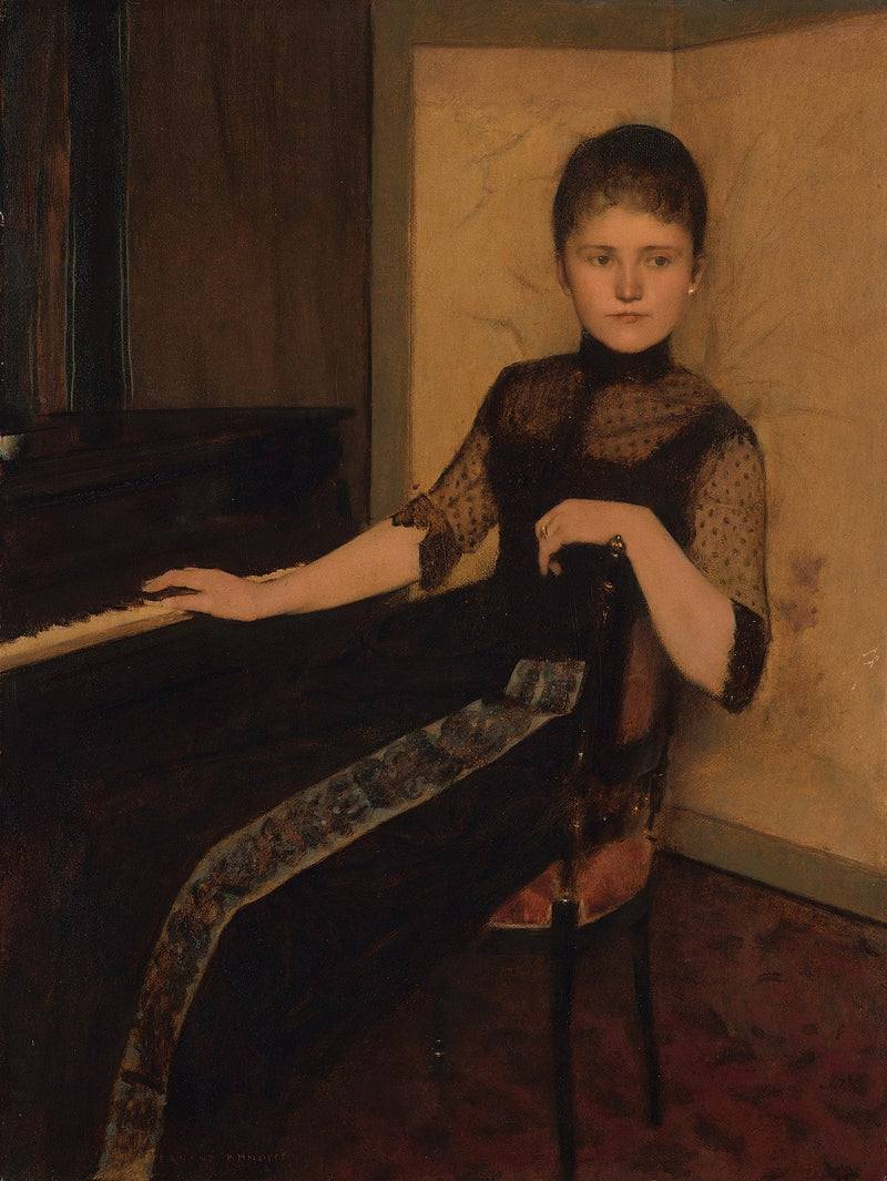 Retrato de la señorita Maria Francisca Louisa Dommer van Poldersveldt (Ubbergen 1848 - 1925 's-Hertogenbosch) - Fernand Khnopff