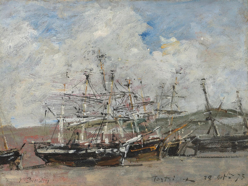 Portrieux. El puerto en marea baja - Eugène Boudin