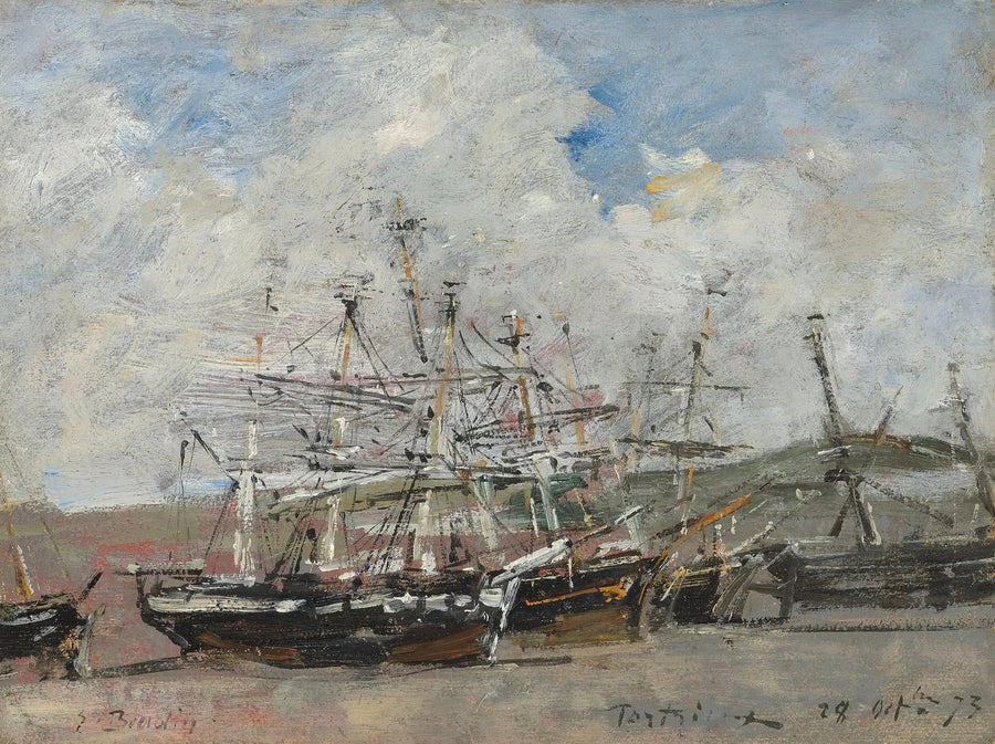 Portrieux. El puerto en marea baja - Eugène Boudin