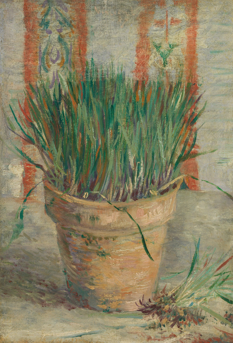 Maceta de flores con cebollino - Vincent van Gogh