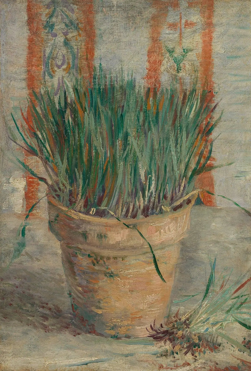 Maceta de flores con cebollino - Vincent van Gogh