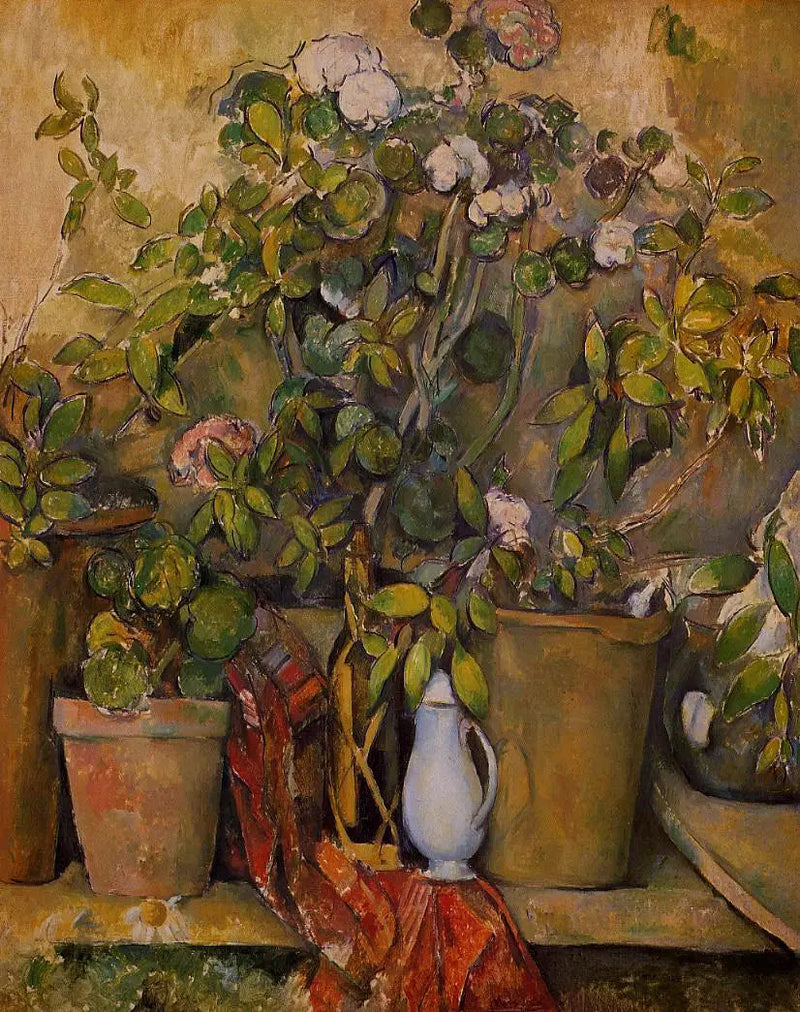 Macetas de barro y flores - Paul Cézanne
