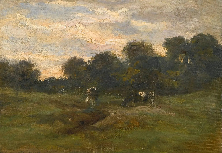 Pradera con vacas - Vincent van Gogh