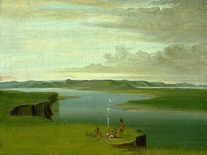 Prairie Bluffs al amanecer, cerca de la desembocadura del río Yellowstone - George Catlin
