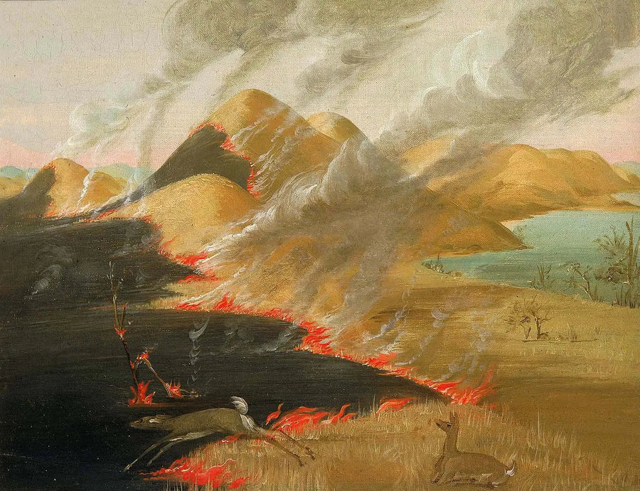 Prairie Bluffs en llamas - George Catlin