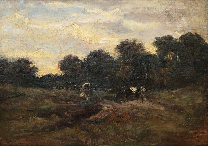 Pradera con vacas - Vincent van Gogh