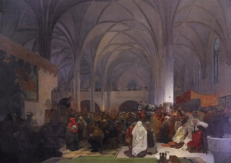 Predicación de Maître Jan Hus - Alphonse Mucha
