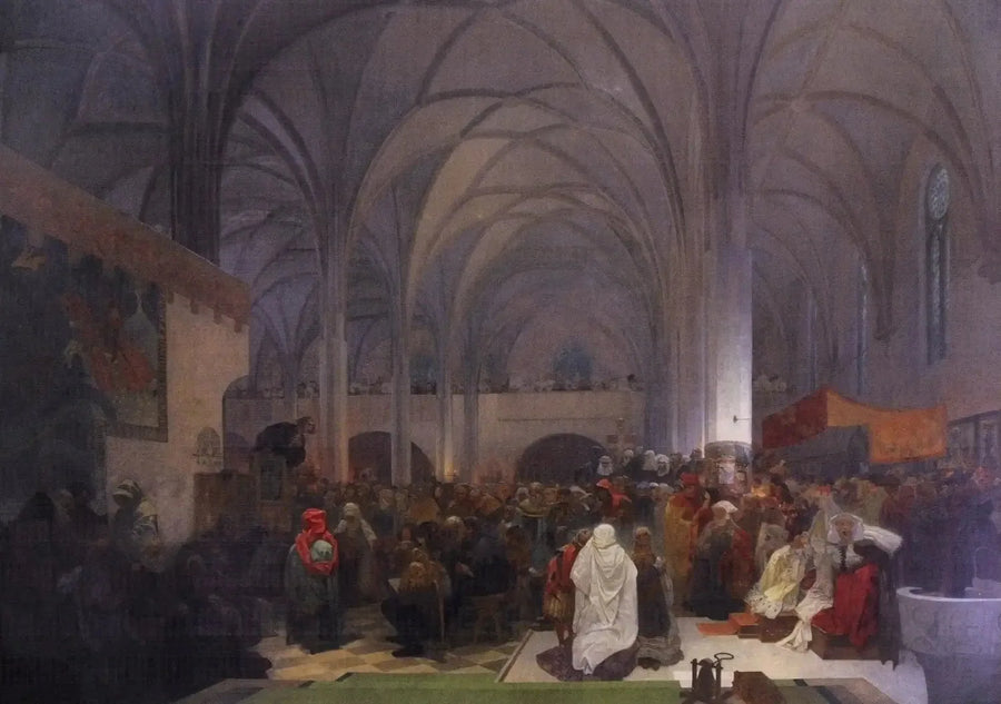 Predicación de Maître Jan Hus - Alphonse Mucha