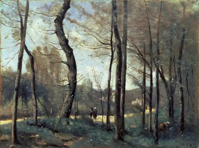 Primeras hojas en Mantes - Jean-Baptiste Camille Corot
