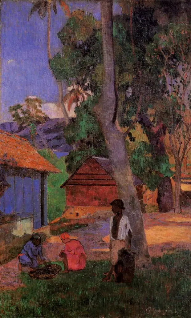 Cerca de las casas, o Alrededor de las chozas - Paul Gauguin
