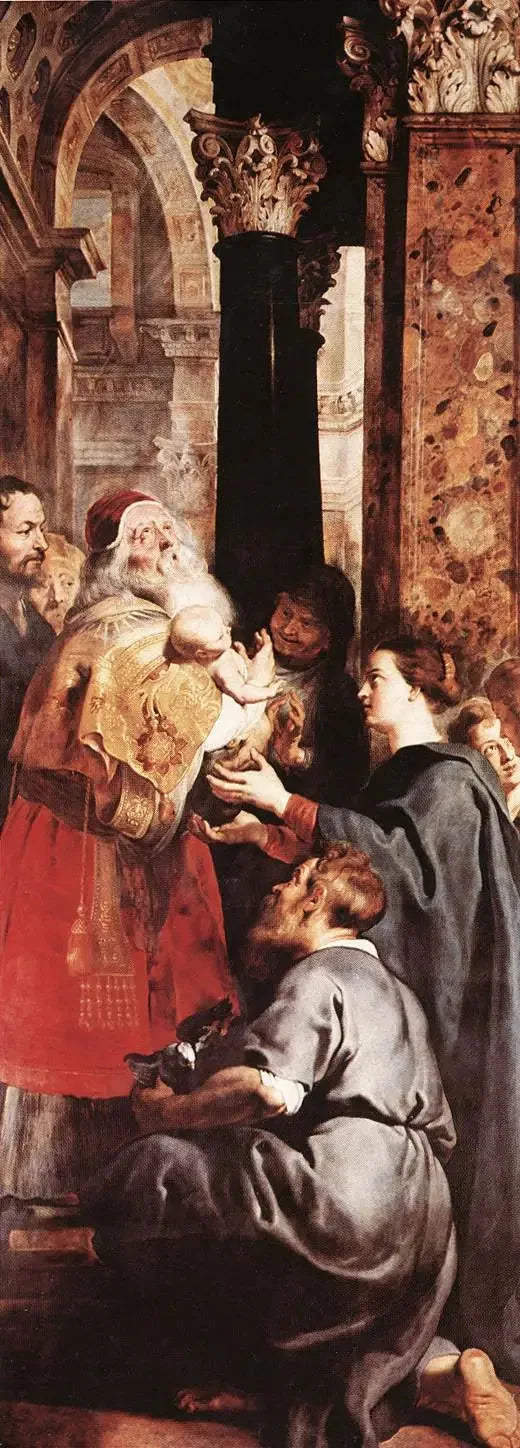 Presentación en el Templo (panel derecho del tríptico) - Peter Paul Rubens