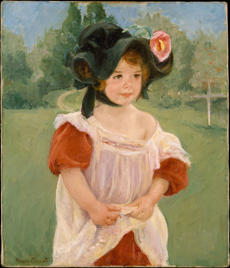 Primavera: Margot de pie en un jardín (Niña en un jardín) - Mary Cassatt