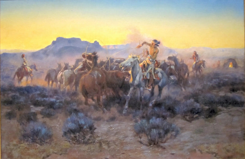 Toma de nuevas monturas con lazo - Charles Marion Russell
