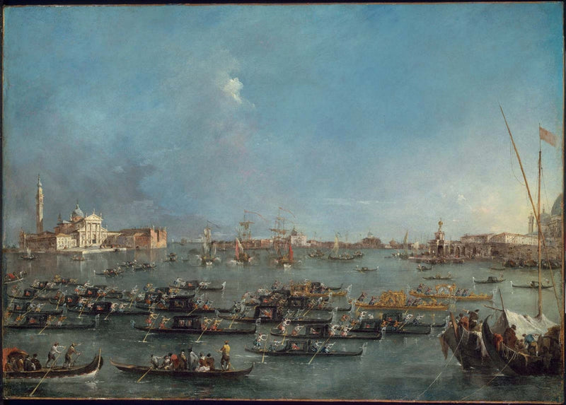 Procesión de góndolas en el Bacino di San Marco - Francesco Guardi