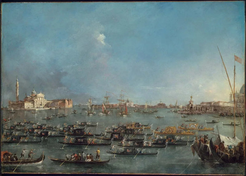 Procesión de góndolas en el Bacino di San Marco - Francesco Guardi