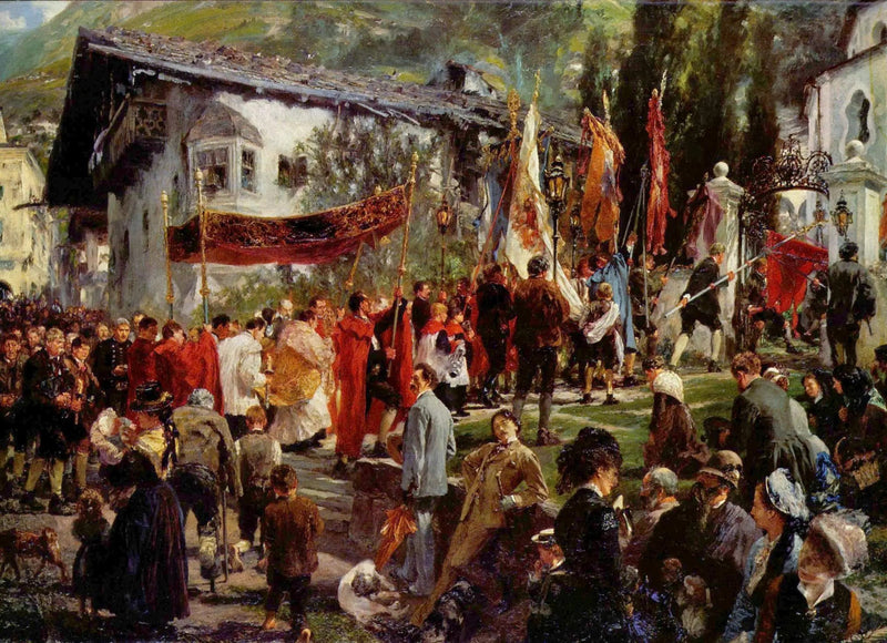 Procesión del Corpus Christi en Hofgastein - Adolph von Menzel