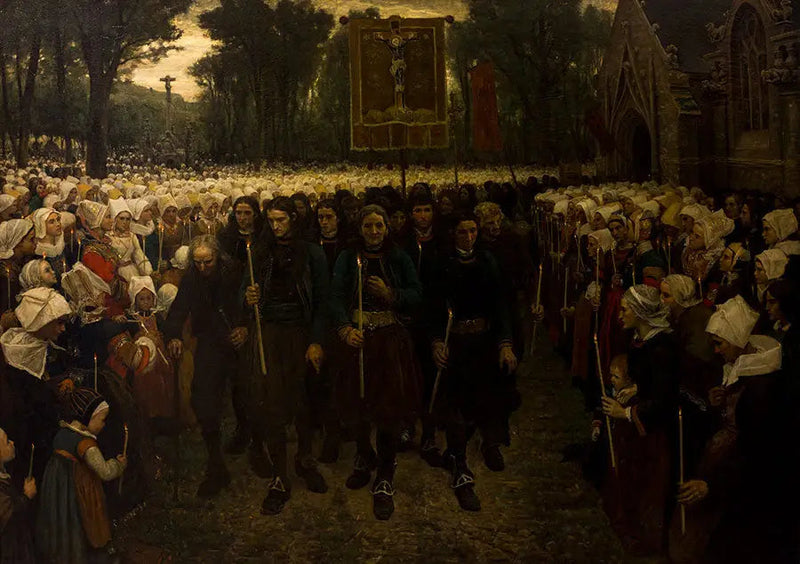 Procesión de la Indulgencia en Bretaña - Jules Breton
