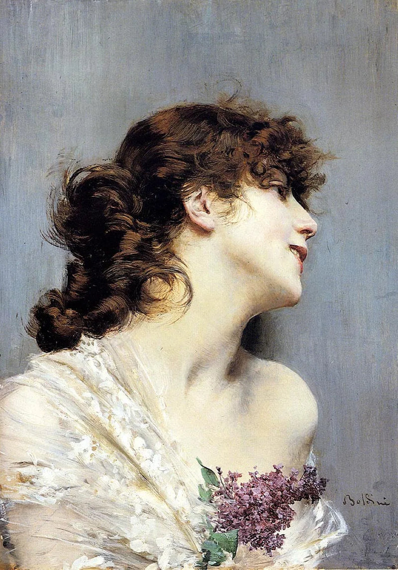 Perfil de una joven mujer - Giovanni Boldini